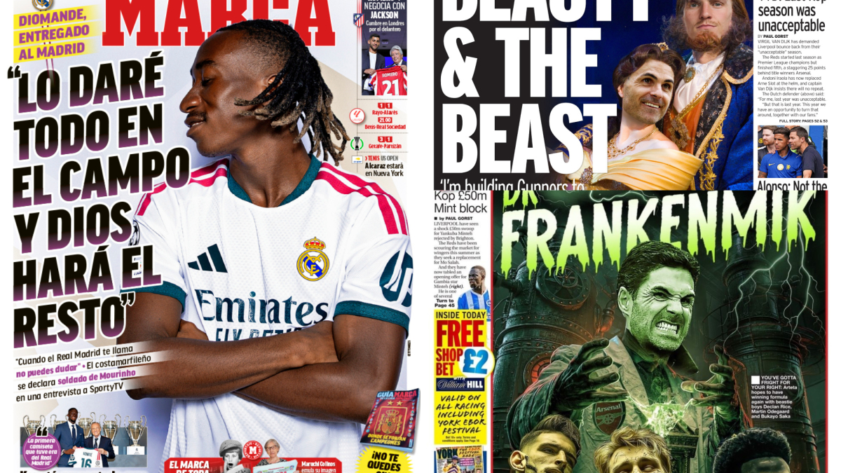 Front Pages in England Featuring Arteta
