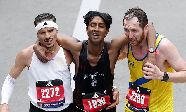 Los corredores del Maratón de Boston muestran verdadero espíritu deportivo