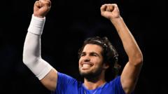 Alcaraz edges victory to give Europe lead at Laver Cup