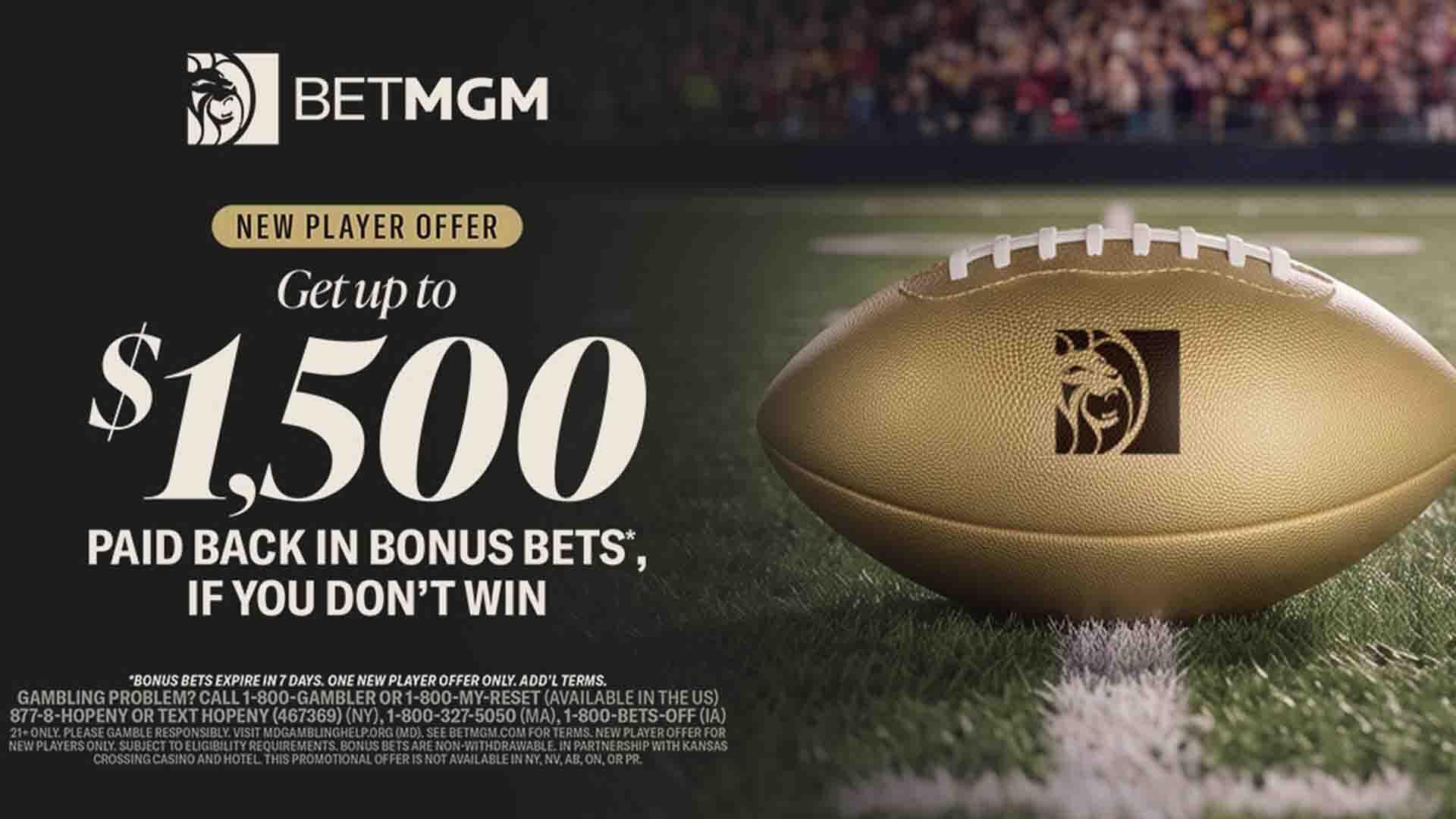 BetMGM Offers $1,500 Bonus Bets for NFL and MLB Games
